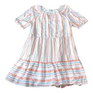 Womens Wonderly Striped Dress Medium Pastel Colors Spring Summer Midi Cotton